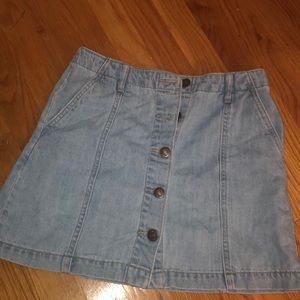 Forever 21 light wash button up skirt